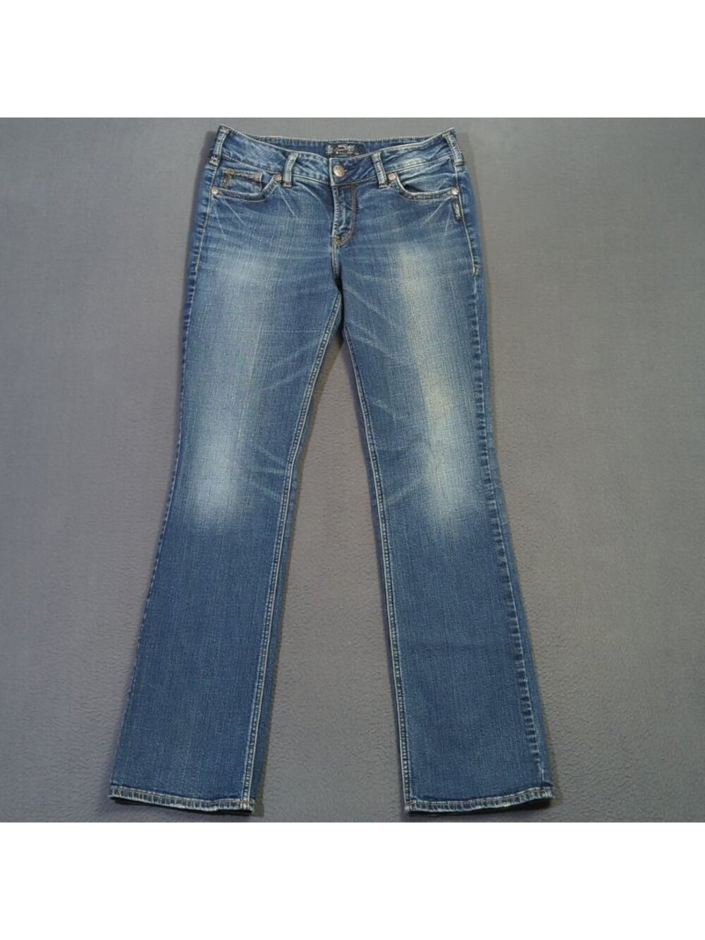 Silver Jeans Women's 31x33 Blue Suki Mid Slim Boot Denim